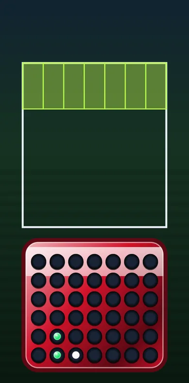 Drop Four board with shot zones across the top of the goal